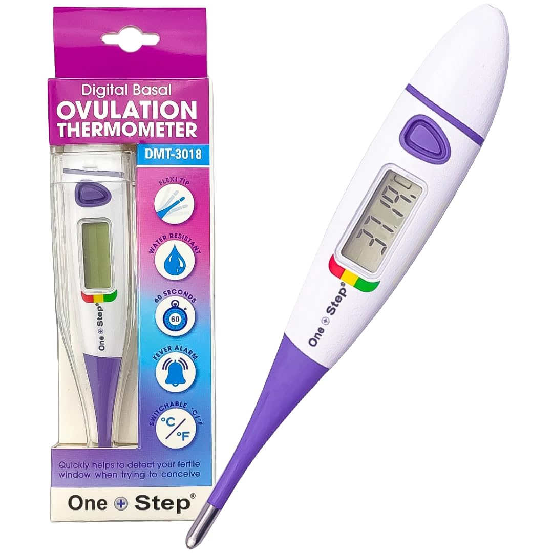 Digital Basal Ovulation Thermometer with Flexible Tip | Accurate BBT Tracker for Fertility & Family Planning | Dual Mode (Celsius/Fahrenheit) | Fever Alarm for Women’s Health Monitoring