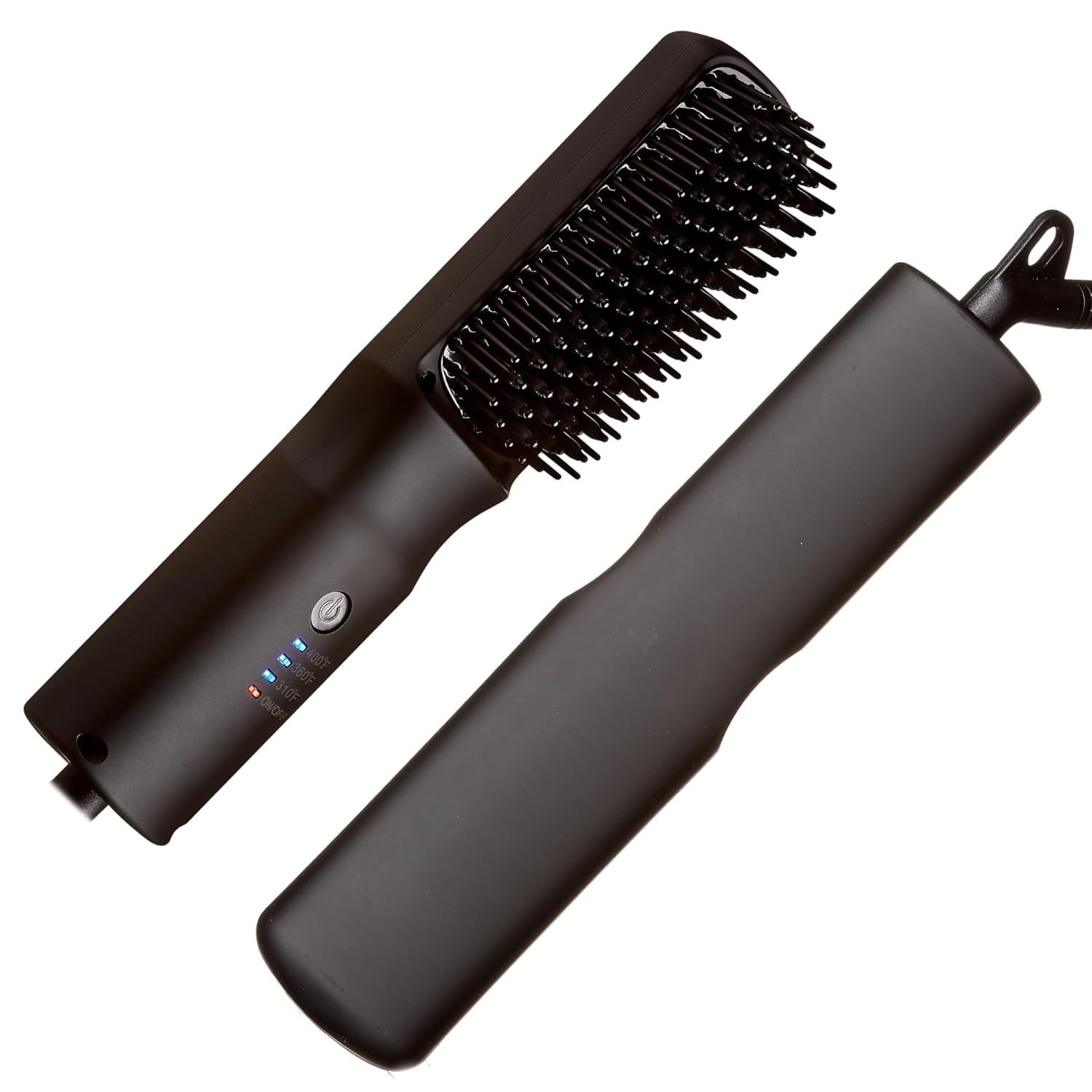 Red by Kiss 2-in-1 Ionic Hair Straightener Brush with Ceramic Coating, Adjustable Temp, Auto Shut Off, Skin Protector Bristles & 360° Swivel Cord, Smooth & Style in Few Strokes