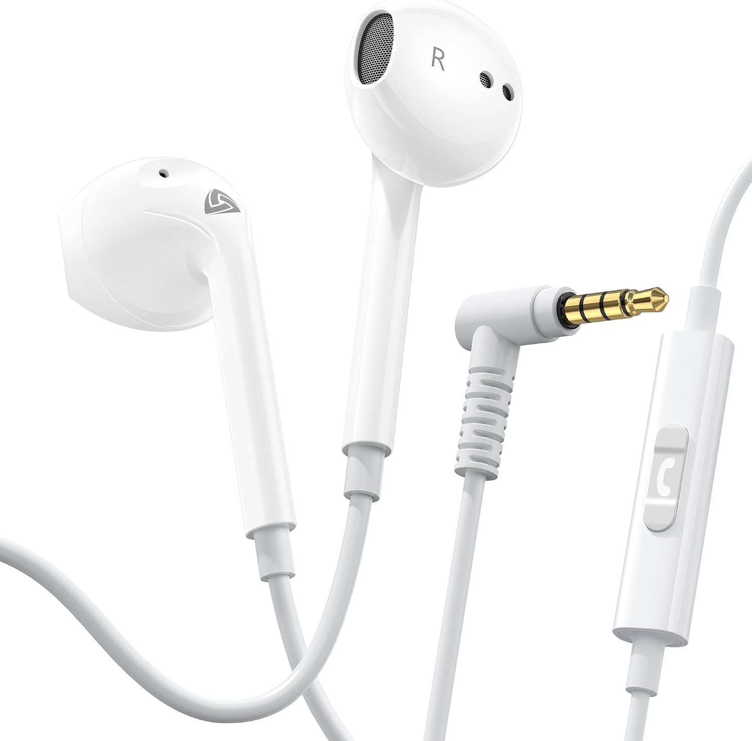 LUDOS Zenith Wired Earbuds in-Ear Headphones, 5 Year Warranty, Earphones with Microphone, Corded for 3.5mm Jack Ear Buds for iPhone, Samsung, Computer, Laptop, Kids, School Students, Women, Small Ear
