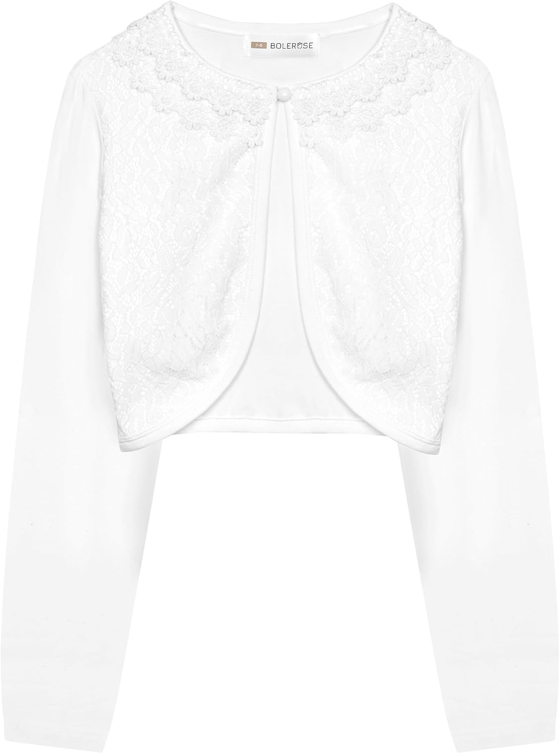 BOLEROSE Girls Long Sleeve Floral Lace Bolero Cardigan Kids Shrug Cover Up
