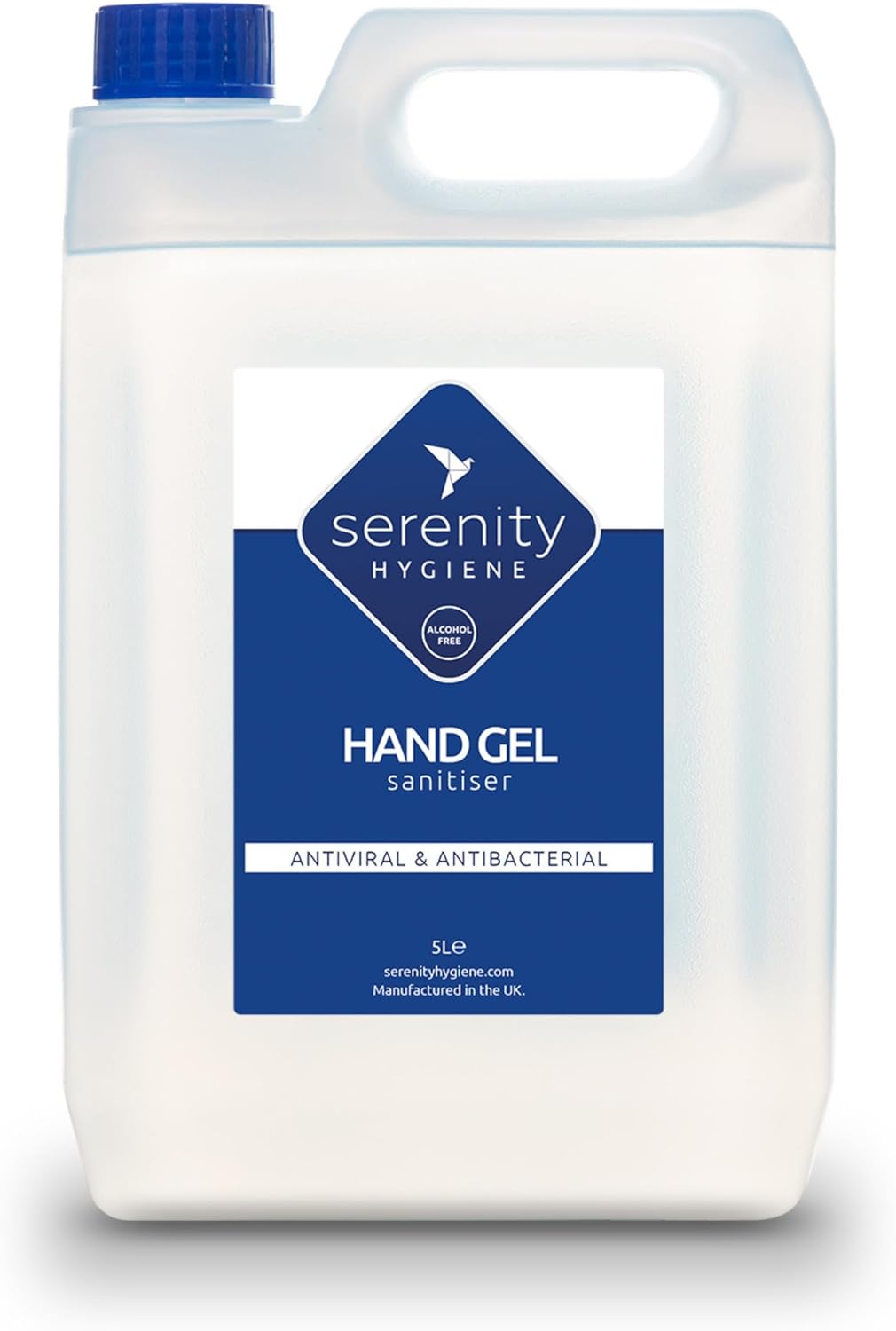 Hand Sanitiser Gel - Unscented and Alcohol-Free Hand Sanitising Formula - Great for Schools, Hospitals, Home & Office - Manufactured in the UK - 5 Litre Hand Sanitizer Pack of 1