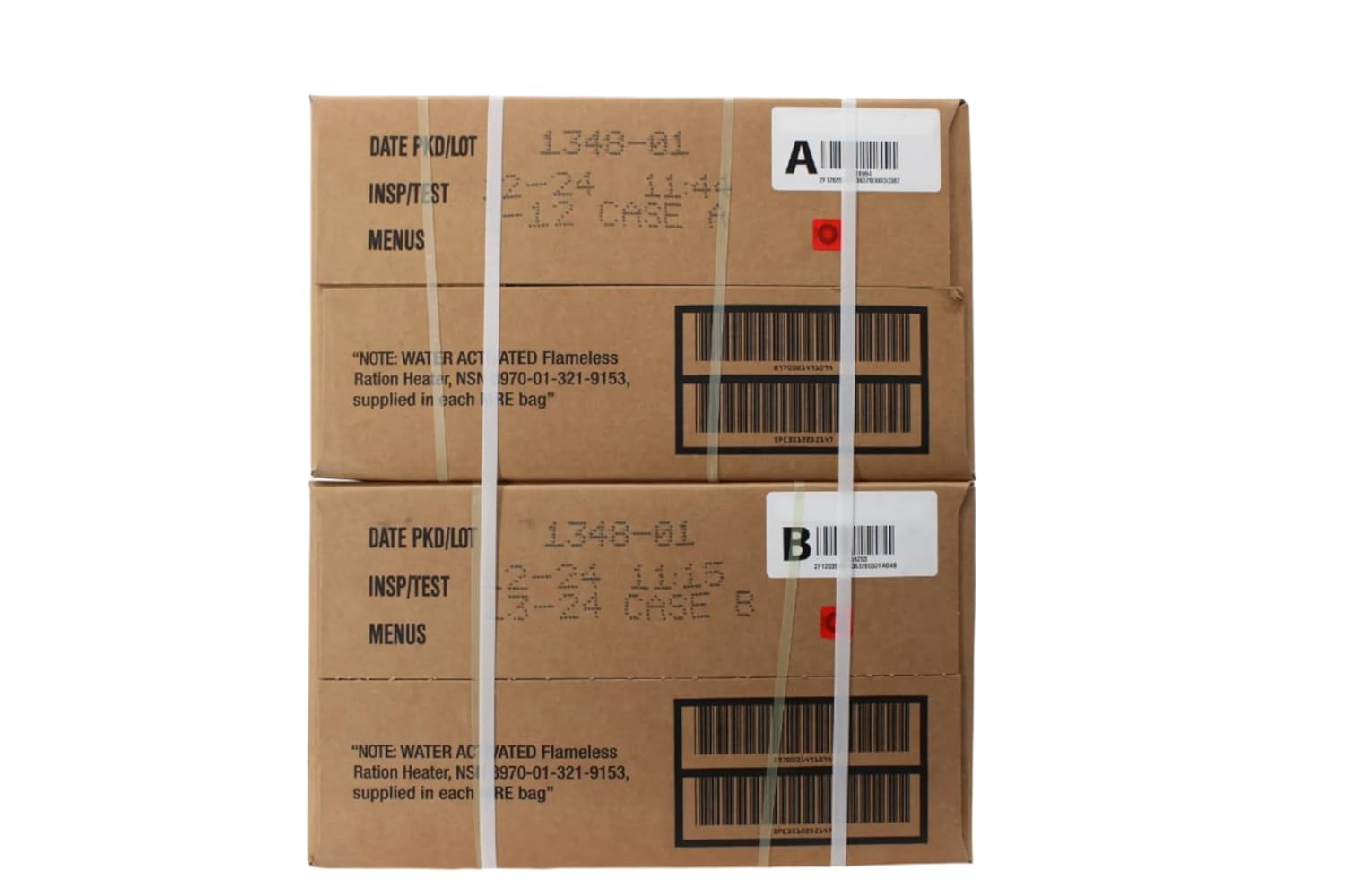 Wornick MRE Meals Ready to Eat Inspection 2024, 2025 or Better, Emergency Food Supply, Survival Camping Outdoor 12 Pack(A & B Case Bundle, 2, Count)