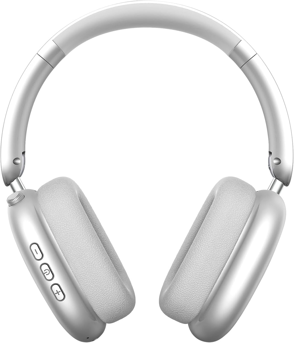 Wentronic Y01 Wireless Over Ear Headphones, Noise Canceling Bluetooth 5.3 Headphones with Microphones,Hi-Res Audio,48H Playtime,Foldable,Breathable Soft Earpads for iOS/Android/Samsung/PC-Silver