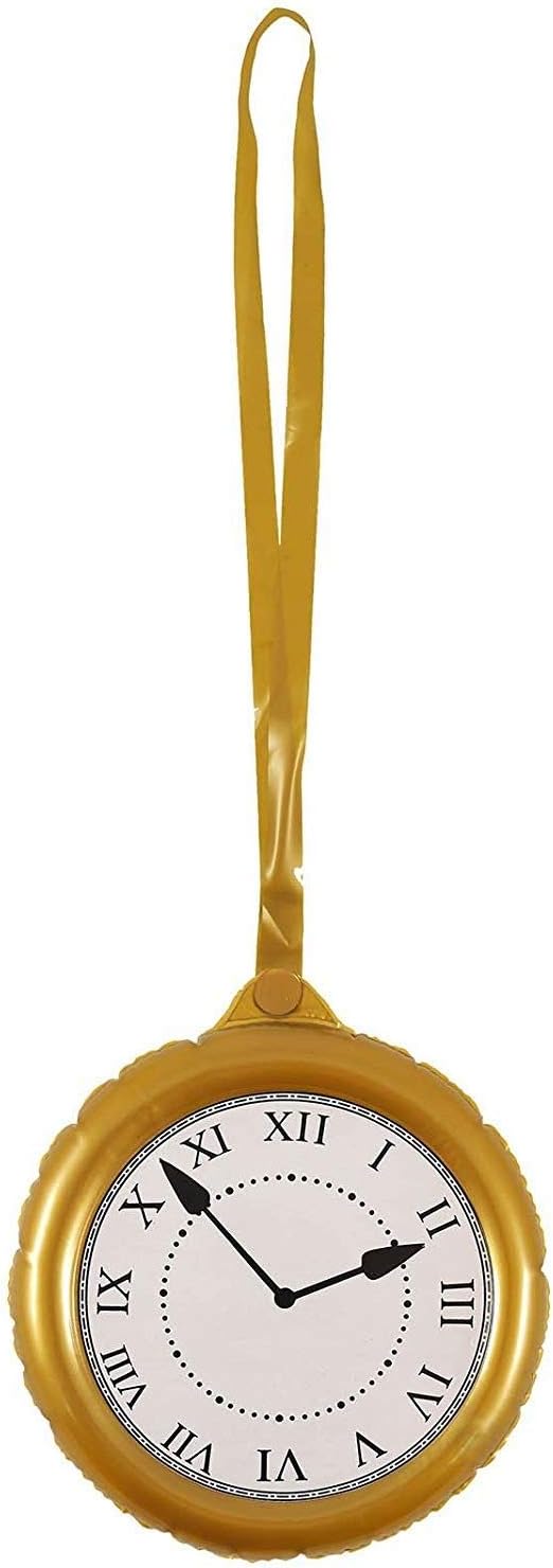 Jumbo Wonderland Rabbit Gold Pocket Watch Clock Party Inflatable Prop Decoration