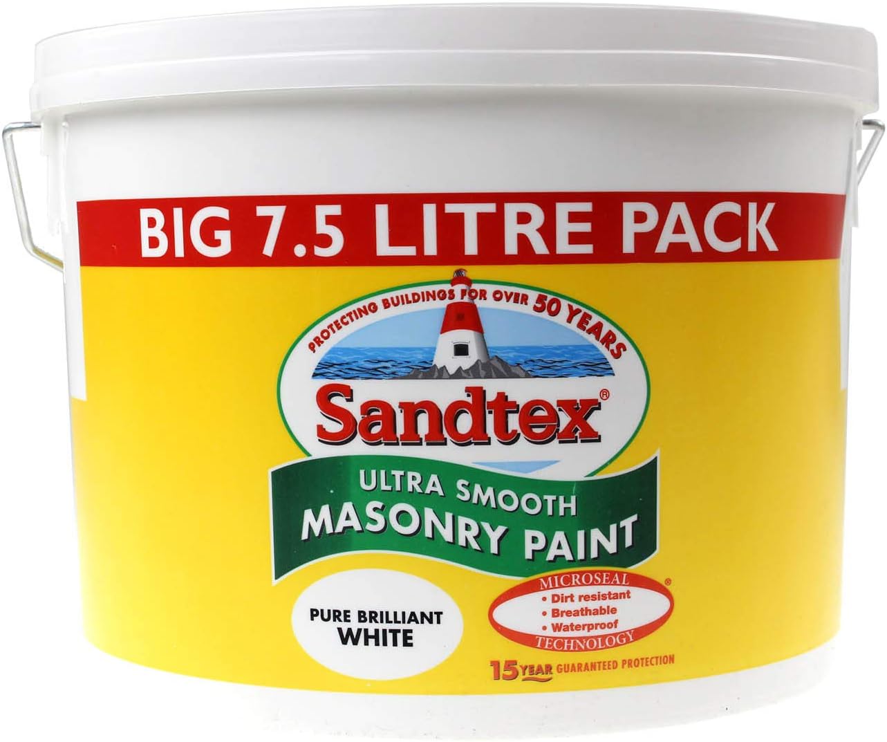 Sandtex Ultra Smooth Masonry Paint - Pure Brilliant White - 7.5 litres
