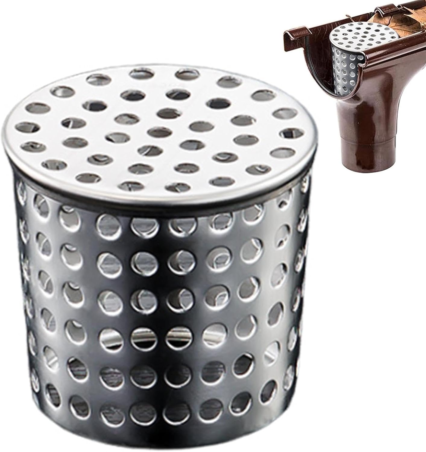 Gutter Protection, Gutter Downpipe Protection, Filter Screen - Filter Screen Made of 304 Stainless Steel, Gutter Protection Cleaner, Drain External Filter, Prevents Blockages and Leaves Dirt