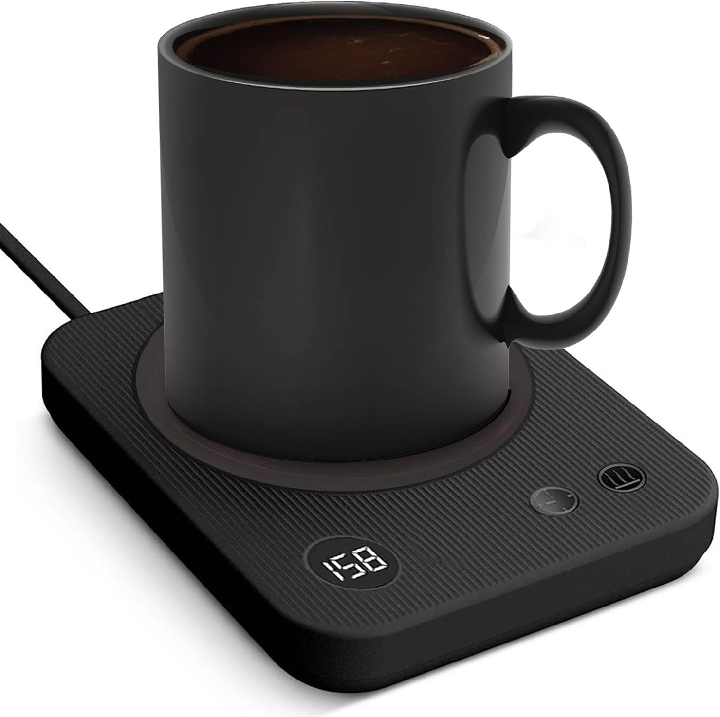 Mug Warmer, 3-Temp Settings Coffee Warmer with Automatic Shut Off, Mug Warmer for Desk with Anti-Scalding Silicone, Suits for Various Mugs, Candle, Cocoa,Tea