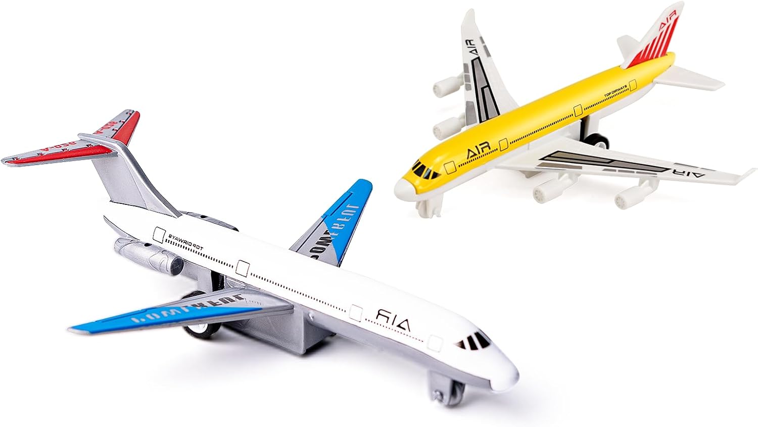 Airplane Toys, Metal and Plastic Plane Pull Back Airplane Toys for 3 4 5 6 Years Old Boys Girls, Die Cast Aircraft Plane Models, Kids' Play Vehicles Aeroplane Airplanes for Birthday Gifts (2 pack)