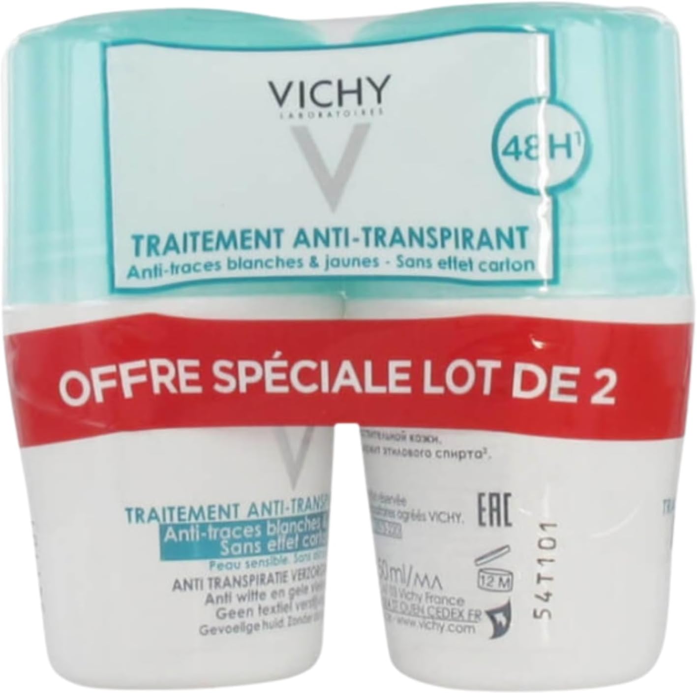 VICHY 48H Anti-Perspirant Treatment Deodorant 2x50 ml