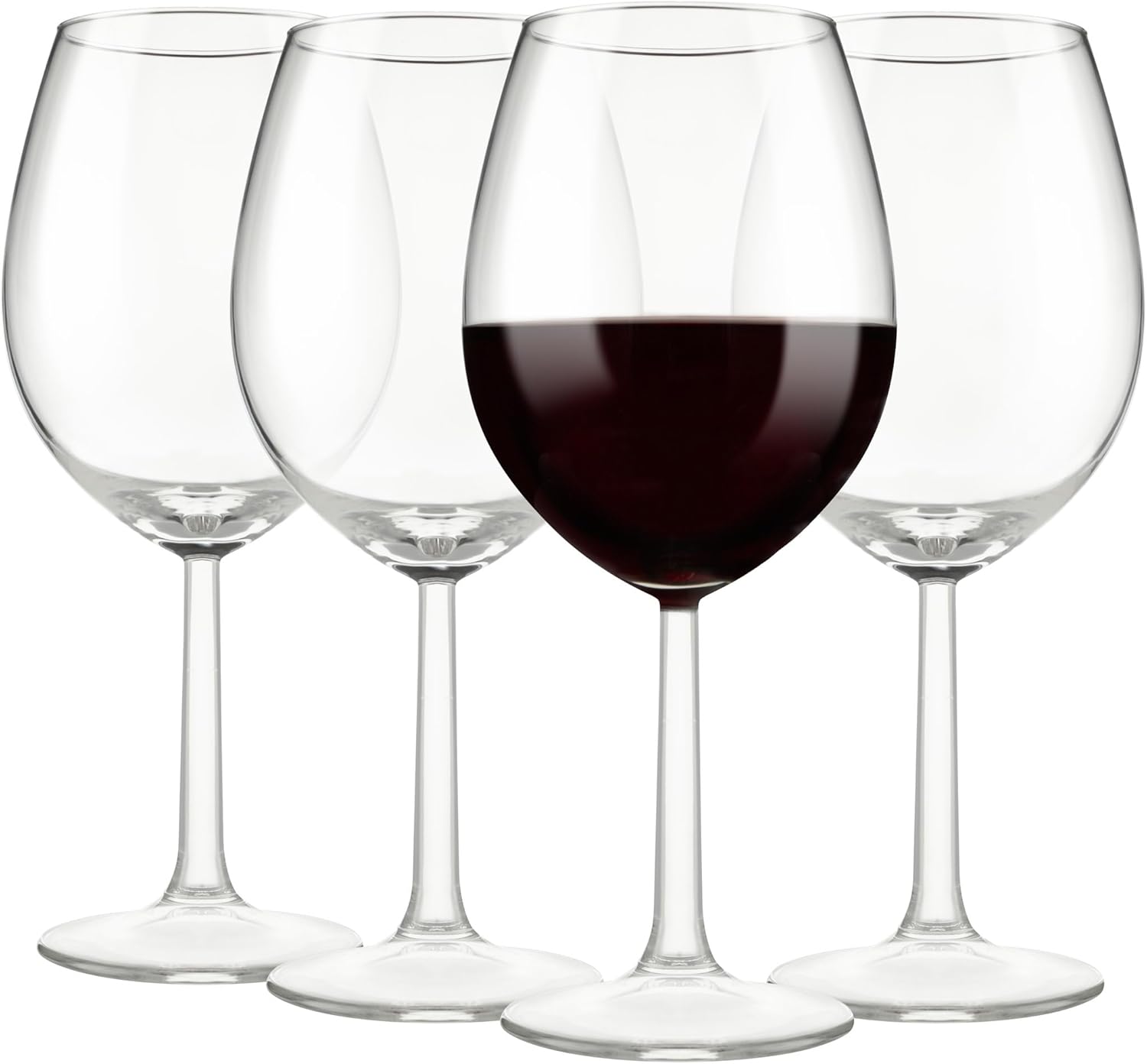 Galvog® Set of 4 Crystal Clear Wine Glasses 430ml | Italian Style Glasses | Hand Blown Stem Wine Glasses | Classic Design