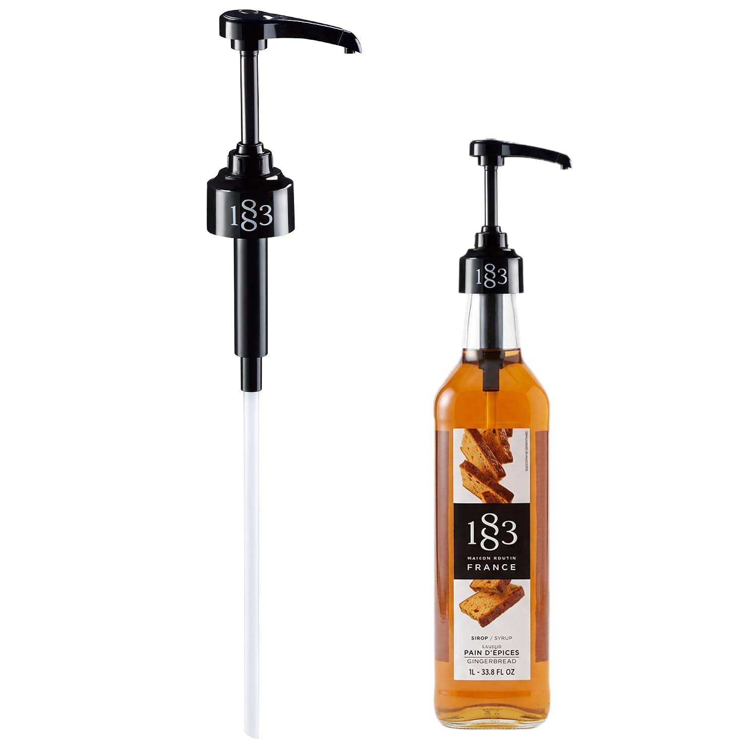 1883 Syrup Pump for 1 Liter Glass Bottles – Coffee Syrup Dispenser Pump Replacement, Precise Portion Control for 1883 Coffee & Cocktail Syrups (Pack of 1)