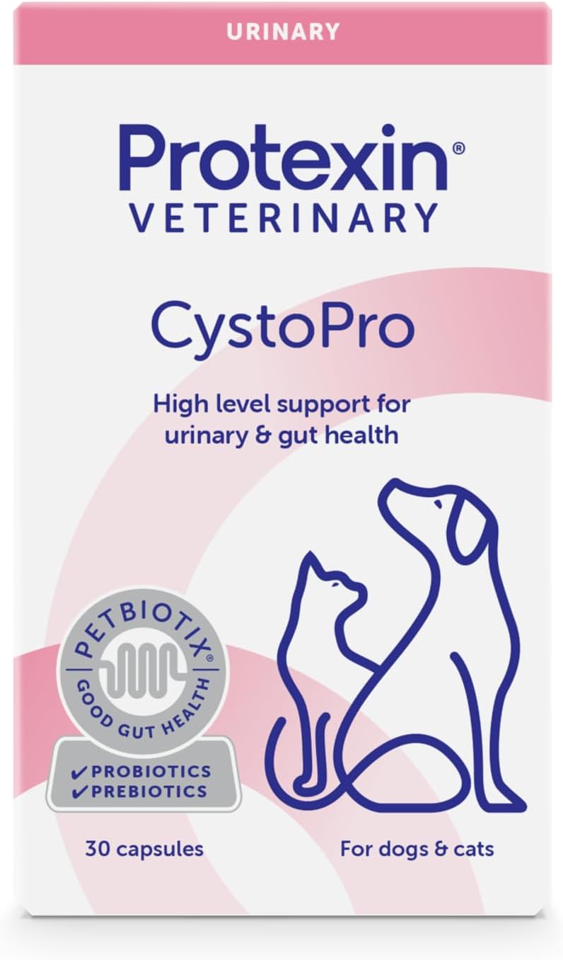 Protexin Veterinary CystoPro Capsules for Dogs and Cats, Bladder Health and Immune System Support, Meat-Free Chicken Flavour, 30 Capsules