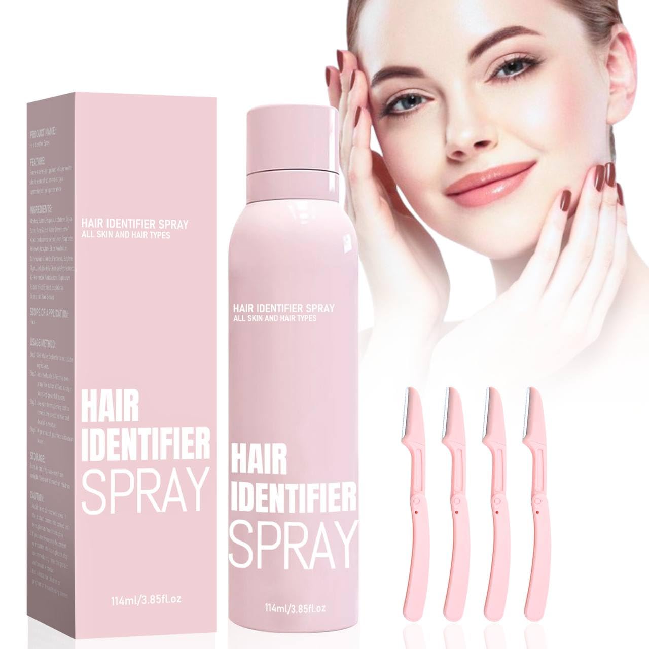 Hair Identifier Spray for Face Shaving, Face Hair Identifier Spray, Women Dermaplaning Tool for Face, Dermaplane spray for Men and Women