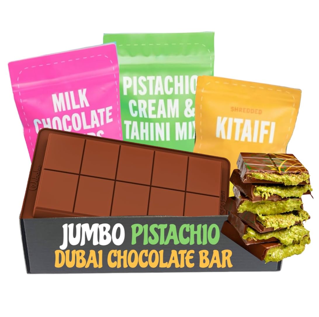 DIY JUMBO Dubai Pistachio Chocolate Bar Making Kit Pistachio Butter, Knafeh/Phyllo Dough, Chocolate Incuded Complete Set