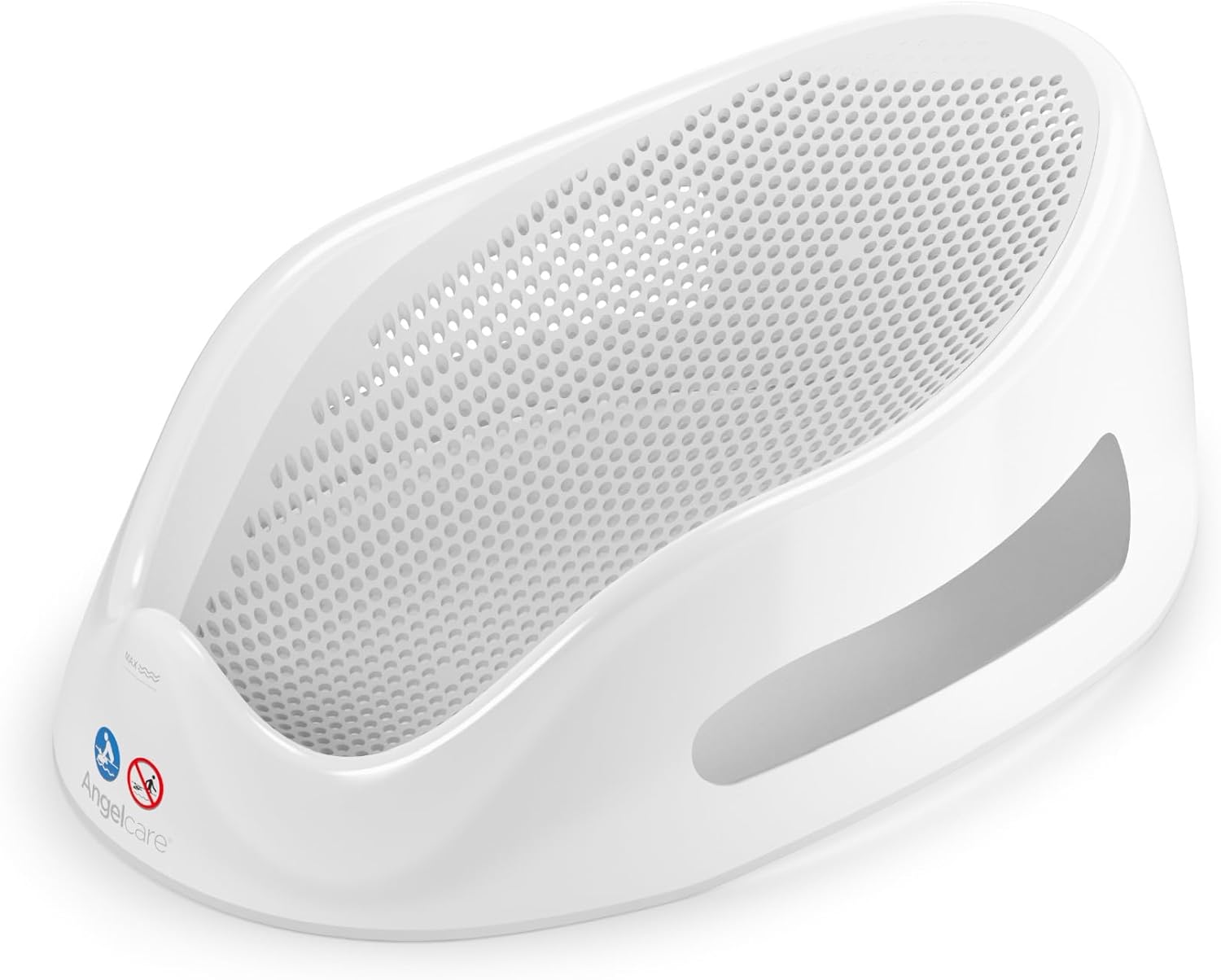 Angelcare Soft Touch Baby Bath Support -Grey- Water Level Indicator, Non-Slip, Comfortable & Safe for Newborns & Infants up to 6 Months