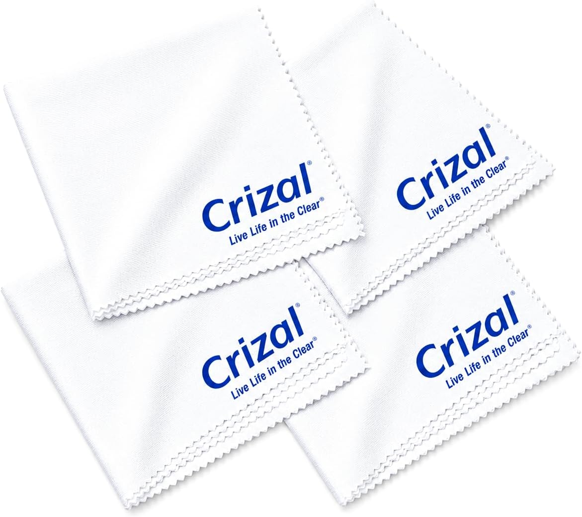 Crizal® Microfiber Eyeglass Cleaning Cloth – 4 Pack | Premium Lens Care
