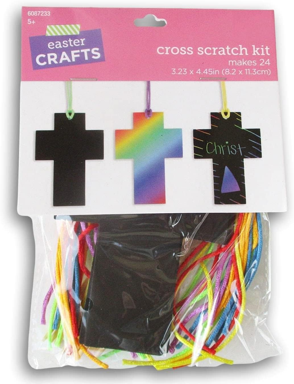 Cross Scratch Art Craft Kit for Sunday School, VBS, Classroom, or More - Makes 24