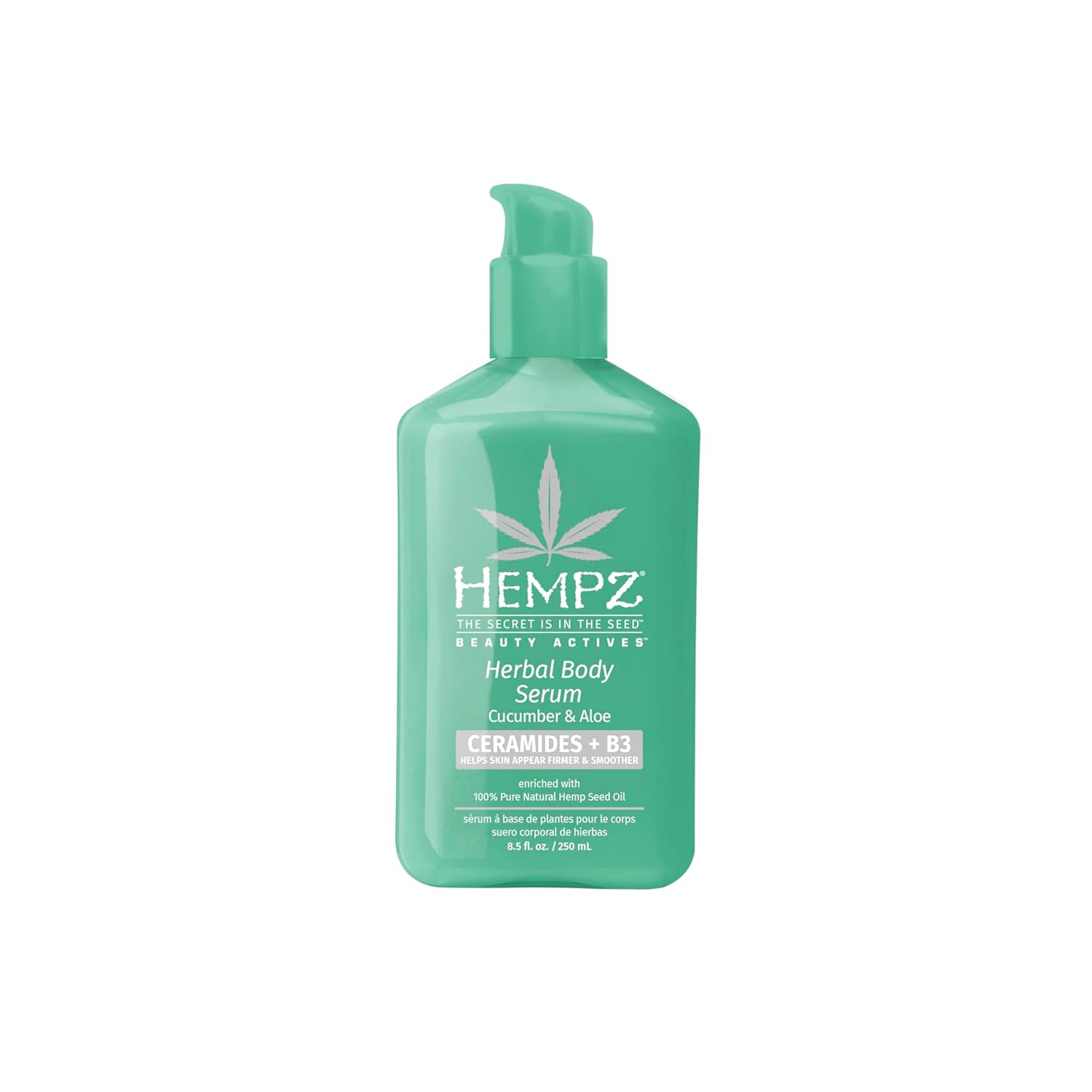 Hempz Cucumber & Aloe Body Serum with Ceramides, Light weight, Fast Absorbing, Gel Cream & B3 8.5 fl.oz.