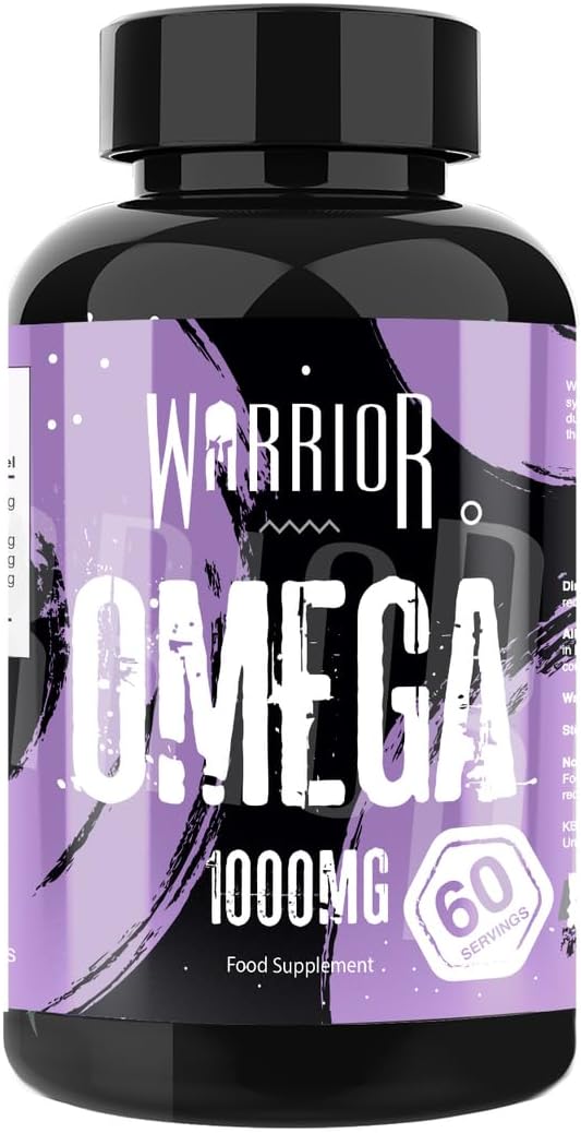 Warrior Omega Fish Oils 1000mg - 60 Softgel Capsules - Omega 3 Essential Fatty Acids Supplement - May Help Maintain: Healthy Skin, Hair, Teeth, Gums, Bones, Joints, and Immune System