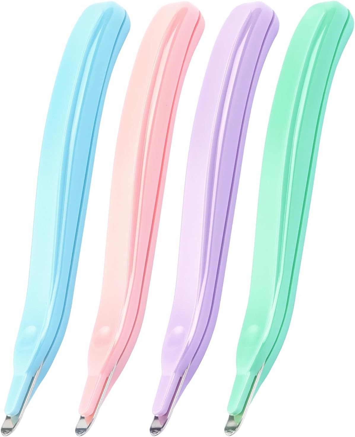 Professional Magnetic Staple Remover Puller Rubberized Staples Remover Staple Removal Tool for School Office Home 4 Pack (Blue, Pink, Purple, Green)