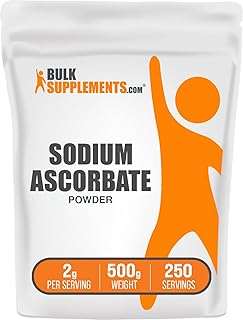 BulkSupplements.com Sodium Ascorbate Powder - for Immune Support, Sodium Ascorbate Vitamin C - Buffered Vitamin C, Gluten Free, 2000mg per Serving, 500g (1.1 lbs) (Pack of 1)