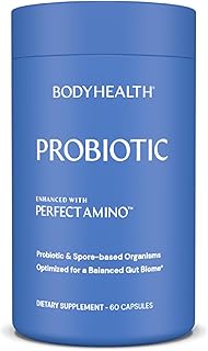BodyHealth Probiotic - Enhanced with Perfect Amino (60 Caps), High Potency reseeding probiotics and Cutting-Edge Spore Probiotics, Acid- and Bile-Resistant
