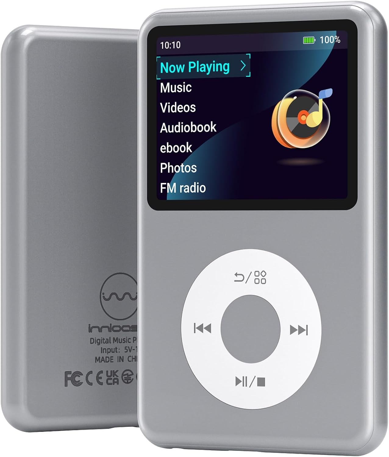 64Gb Mp3 Player with Bluetooth Y1 Portable Music Digital Players Supports Playlist Audiobook Video Nice Gadget for Kids Silver