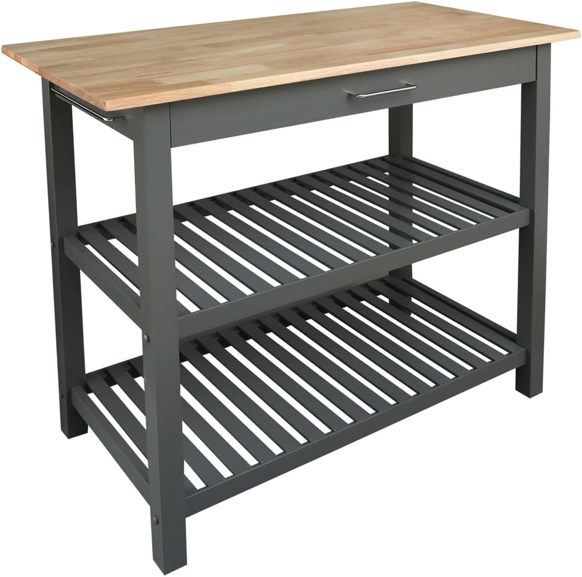 Casual Home Solid Hardwood Top, Slate Gray, 40" W (373-932) Kitchen Island