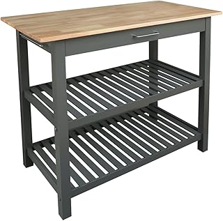 Casual Home Solid Hardwood Top, Slate Gray, 40" W (373-932) Kitchen Island