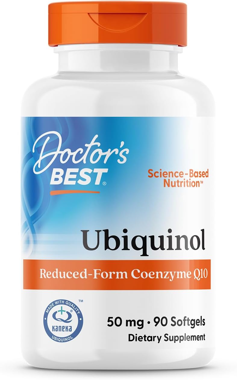 Doctors Best Ubiquinol, Reduced-Form Coenzyme Q1, 50mg, Non-GMO, Gluten Free, Soy Free 90 Softgels
