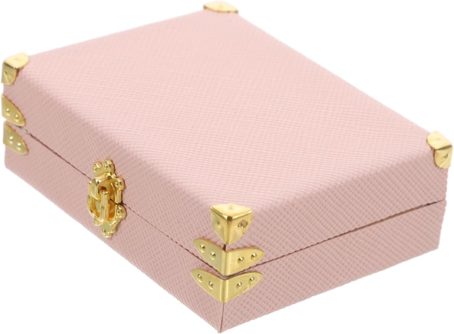 Amosfun Miniature Vintage Suitcase Dollhouse Accessories Large Pink Storage Box Retro Travel Trunk for Dollhouse Room Decor for Collectors and Boys and Girls