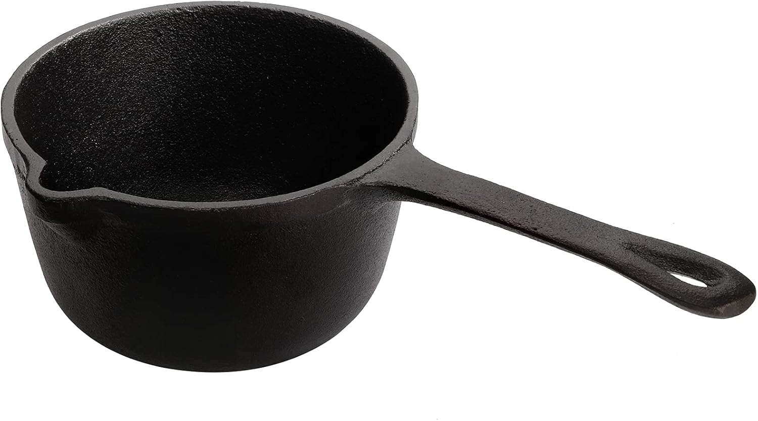 Cedilis 1 Quart/ 32 Ounce Cast Iron Basting Pot with Handle, Heavy Duty Construction Sauce Pot for Grilling and Oven, Black