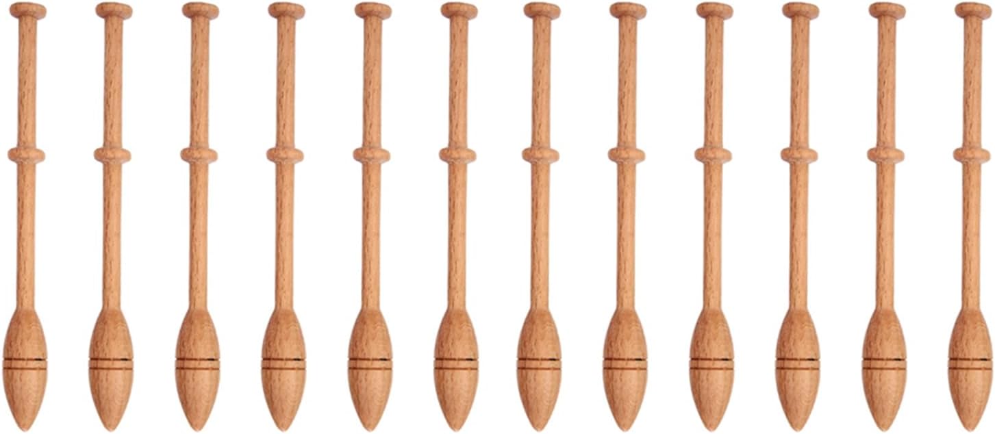 Lace Bobbin Wooden Set, Lacework Bobbin Wood for Hand Knitting DIY Projects Ideal Sweaters Hats Scarves Gloves Socks Shoes Mother Day Birthday Gifts Crafts Enthusiasts