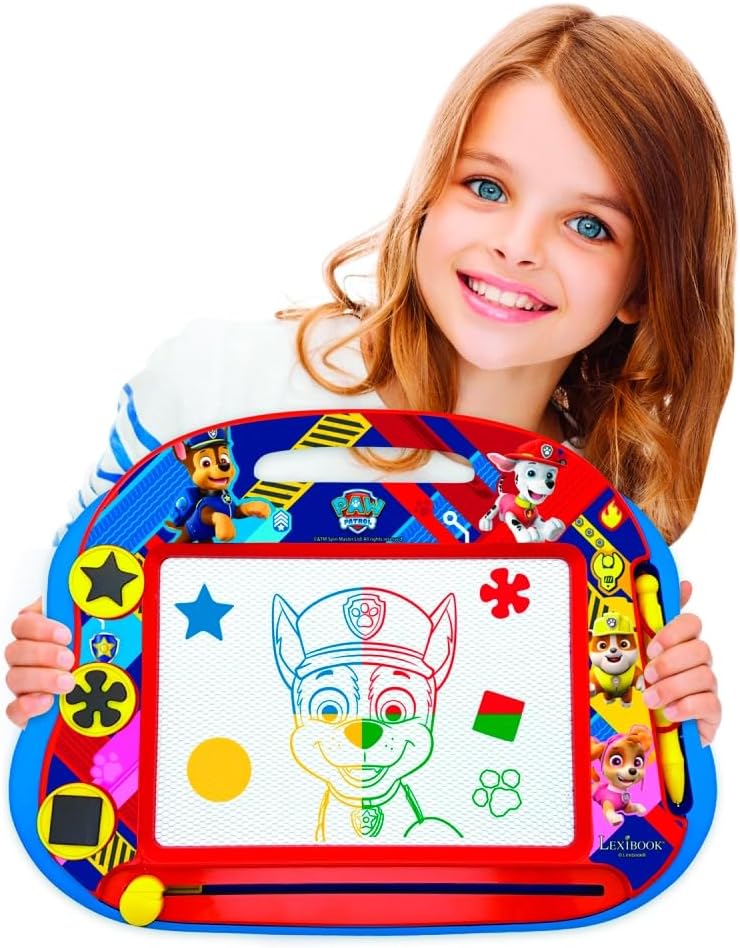 Lexibook Magic Magnetic Paw Patrol Helper Age 3+ on Four Paw Drawing Board, Magnetic Board for Kids, Artistic Creative Toy for Girls and Boys, Pen and Magnets, Blue/Red, CRPA550