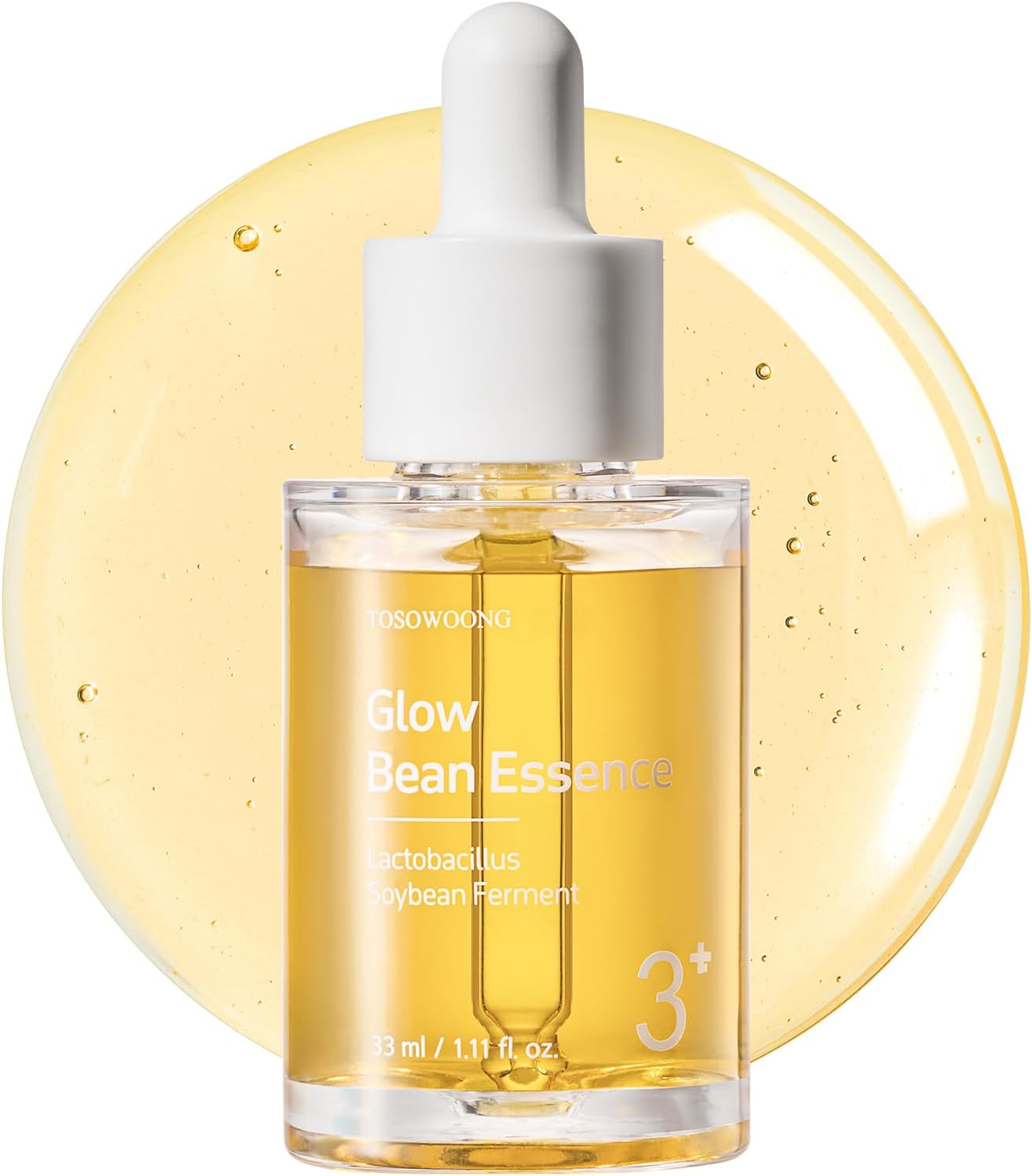 TOSOWOONG Glow Bean Essence, 31,025ppm Soybean Ferment Extract, Glass Skin, Exfoliating, Hydrating, Radiant, Moisturizer, Barrier, Face Serum, Korean Skin Care, 33ml / 1.11 fl. oz.