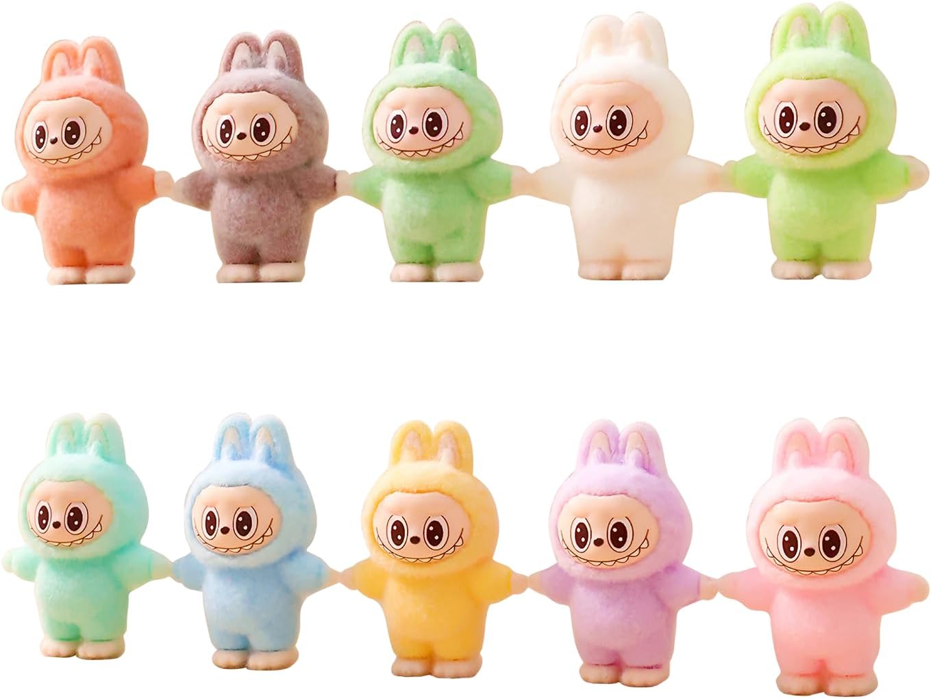 Onperpoe 10PCS Mini Animals, Cute Cartoon Rabbit Mini Plush Desktop Ornaments, Miniatures Animal Plush Toys Small Soft Toys for Home Office Desk DIY Decoration