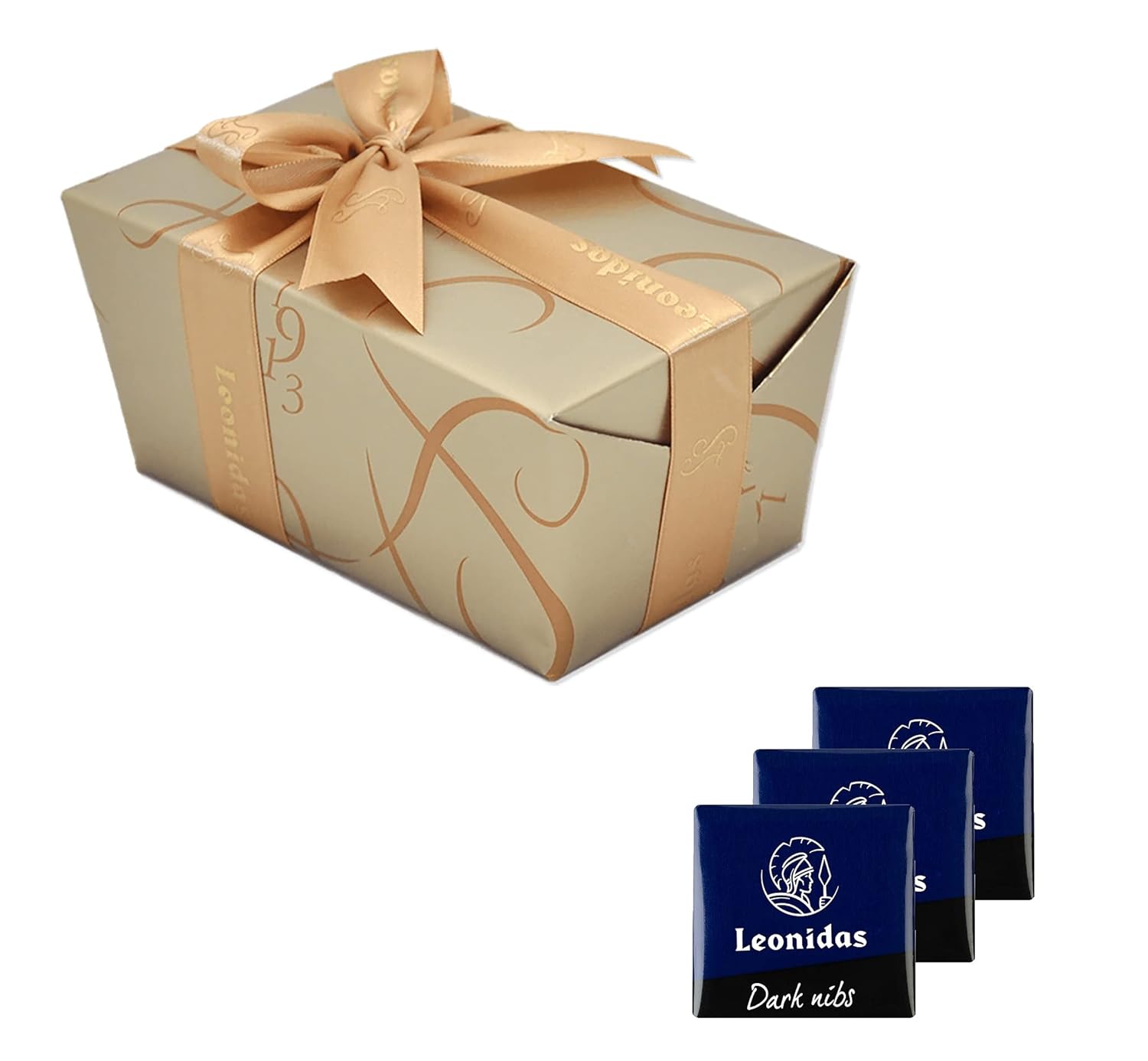 Leonidas Belgian Chocolates: 1 lb Dark Napolitain Nibs Chocolate Squares
