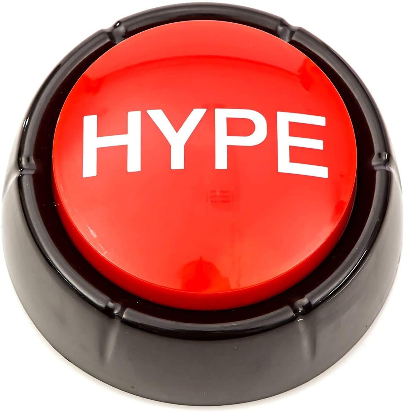 Hype Button | Hip Hop Air Horn Sound Effect Button (Batteries Included) Stocking Stuffer Back to School Classroom Teacher Office Desk Sales Marketing Gag Nut Funny Toy Live Streaming Gaming DJ Remix