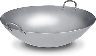 Craft Wok Extra Large 21-Inch Heavy Canton Style Hand Hammered Carbon Steel Wok (Round Bottom) / 731W194X