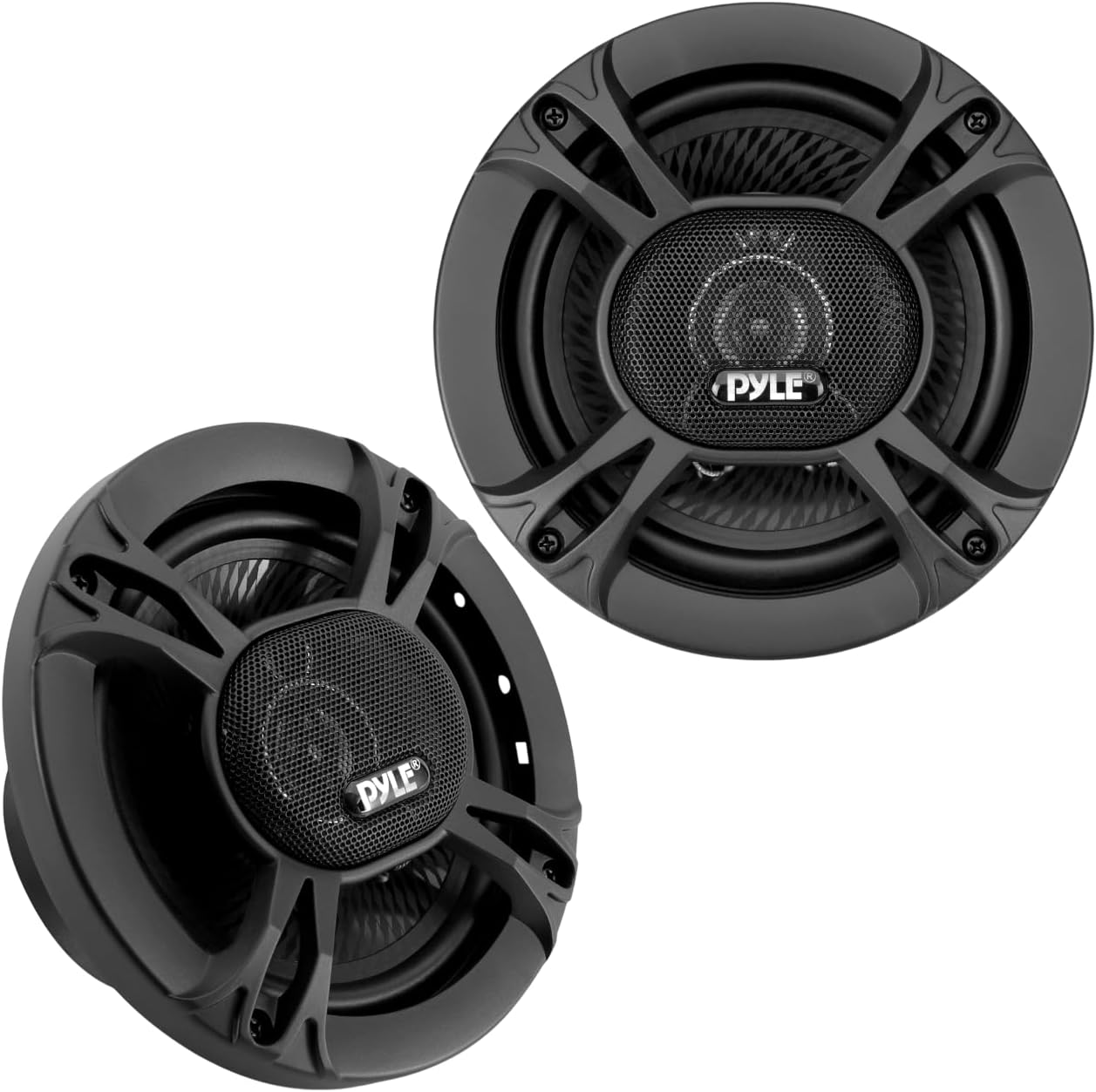 Pyle 3-Way Universal Car Stereo Speakers-300W 6.5” Triaxial Loud Pro Audio Car Speaker Universal OEM Quick Replacement Component Speaker Vehicle Door/Side Panel Mount Compatible PL613BK (Pair), black