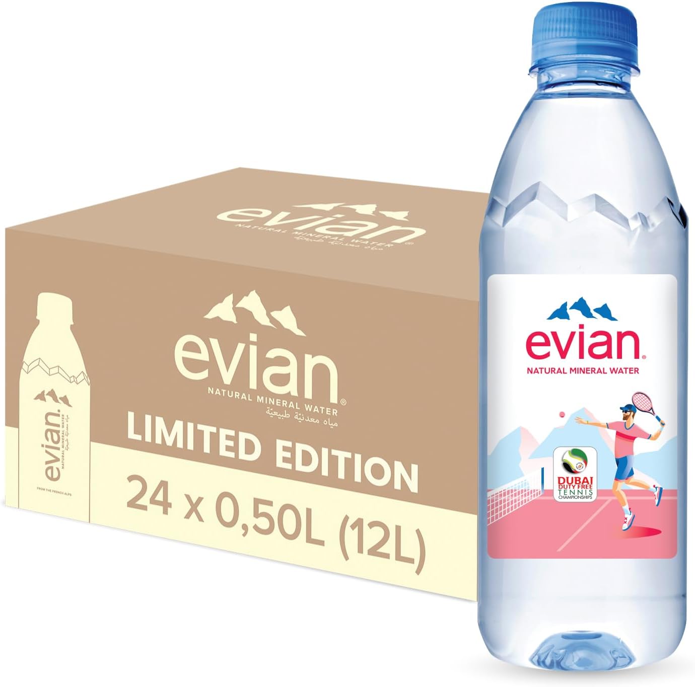 Evian Prestige Mineral Water 24 Bottles 500 ml