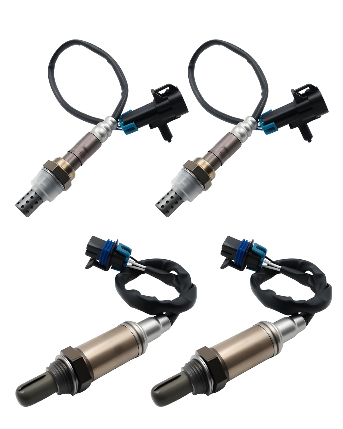 Oxygen O2 Sensor Upstream& Downstream Fits for Chevy GMC Avalanche Silverado Sierra 1500 Classic Suburban Yukon XL 1500 2500 Tahoe 4.3L 4.8L 5.3L 6.0L 2006-07, Fit for Cadillac Escalade 6.2L 2007 4pcs