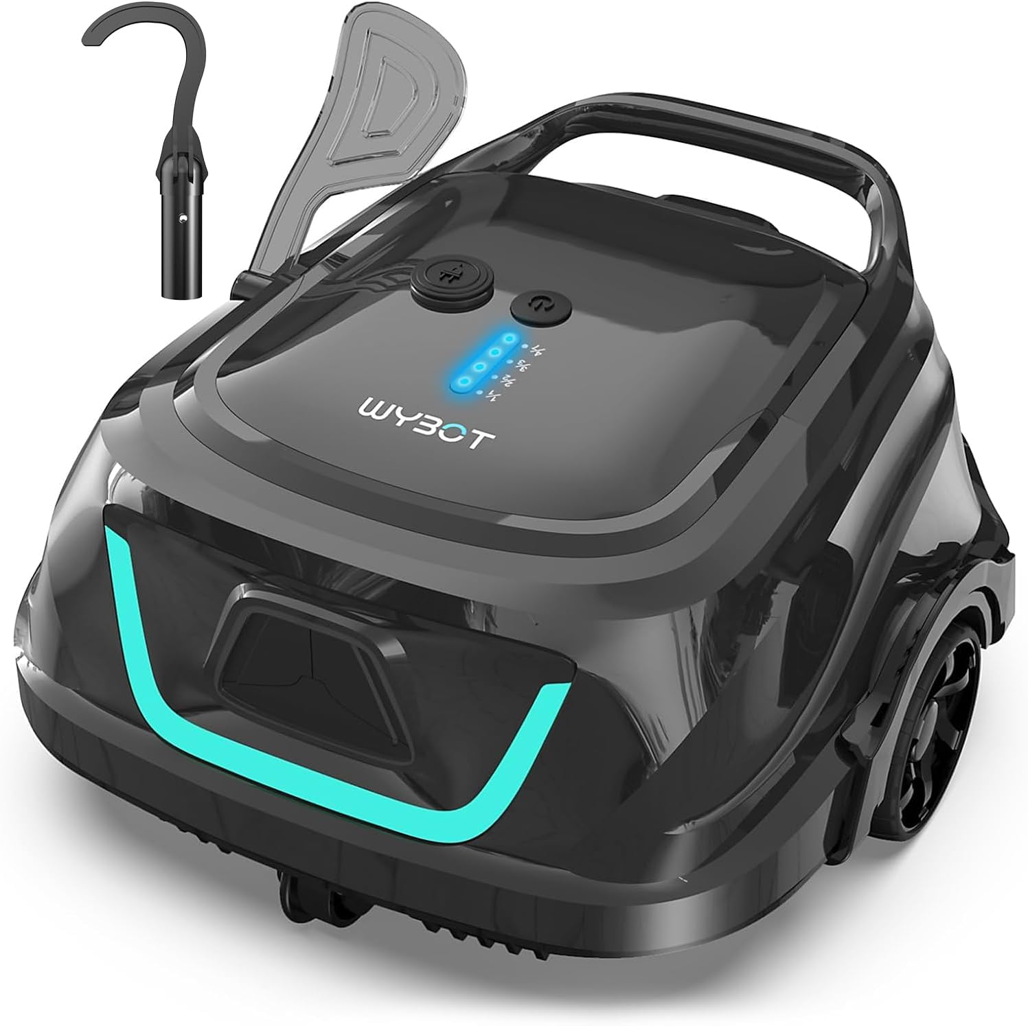 WYBOT A1 Cordless Robotic Pool Cleaner, Automatic Pool Vacuum for Above Ground with 120 Mins, Double Filters, LED Indicator, 2.5 Hours Charge, Ideal for Above & In-ground Flat Pools