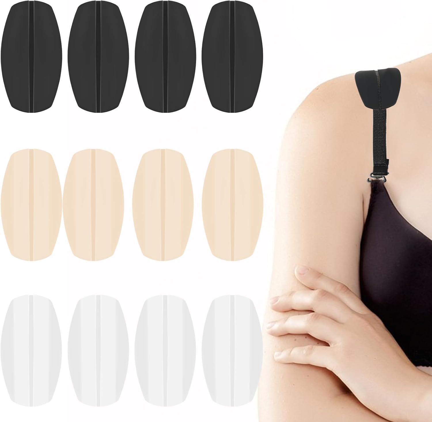 6 Pairs Bra Strap Pads Silicone Bra Strap Cushions Bra Strap Holders for Slipping Ease Shoulder Discomfort Slip Shoulder Pads Shoulder Protectors Pads Bra Strap Gel Pads for Bra Straps