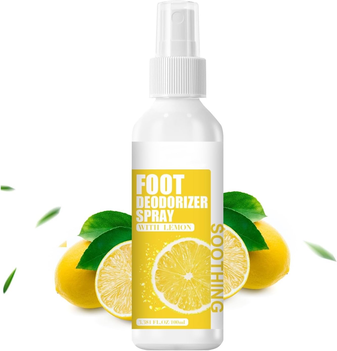 Lemon Foot Deodorizer Spray, 100ml Foot Treatment Spray, Soothing Formula - Removes, Controls & Prevents Odors, Calming & Soothing Nail Repair Based Care for Healthy Feet, 1Pcs Lemon Scent
