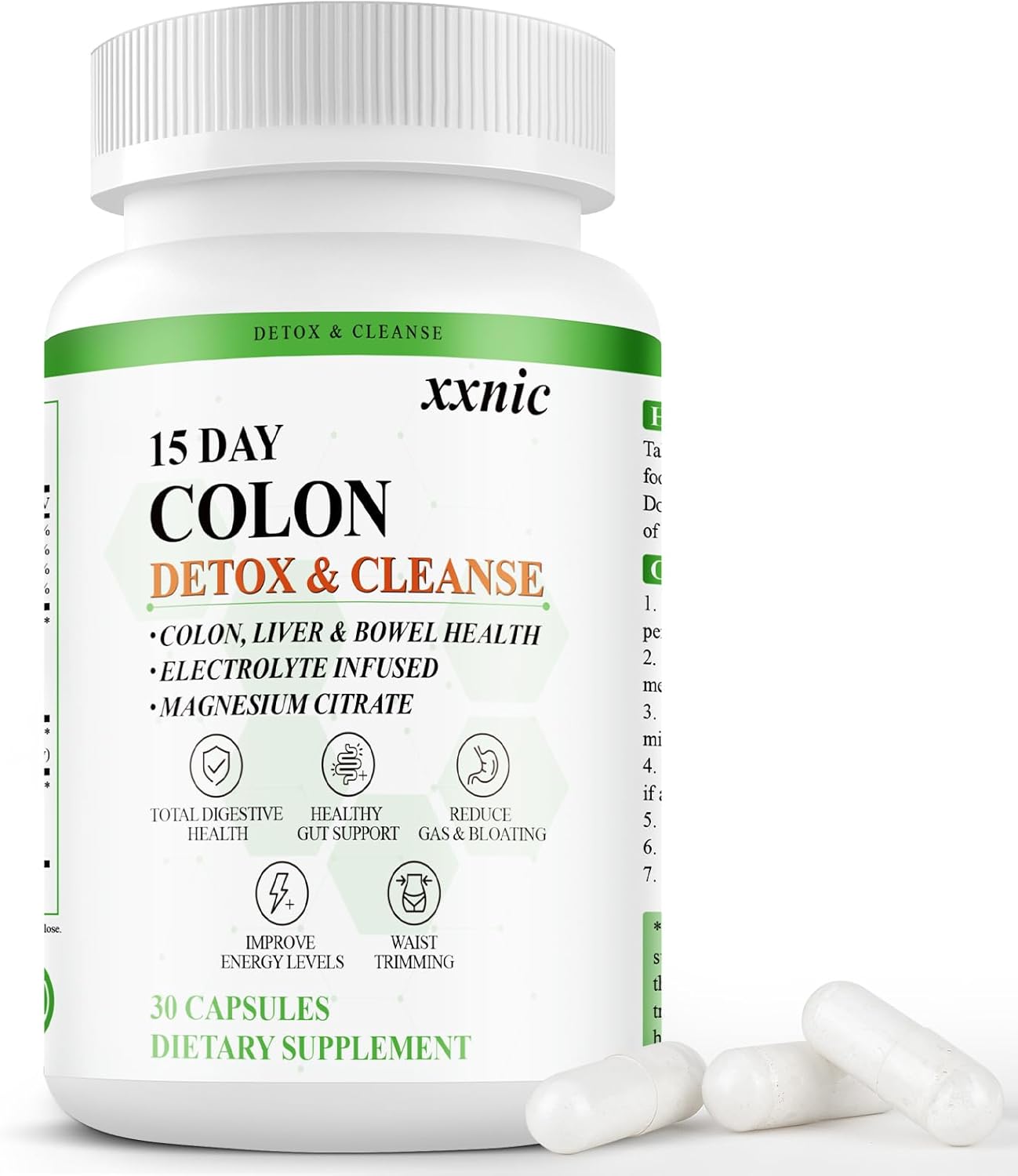 Colon Cleanse, Colon Broom, Colon Cleanser & Detox, Advanced Gut Cleanse Detox for Women & Men, Body Cleanse, 30 Capsules
