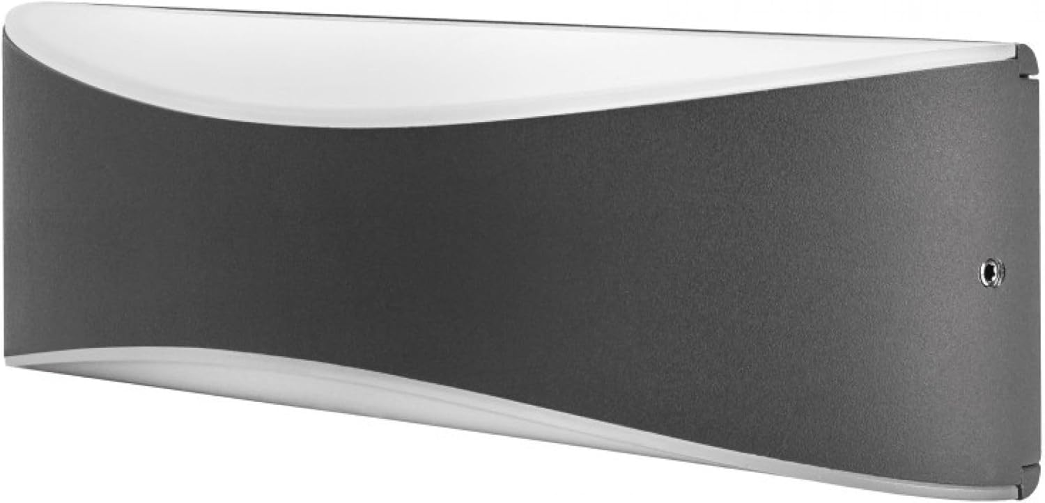 Wave Wall Light IP65 7w 310lm 3000K Dark Grey