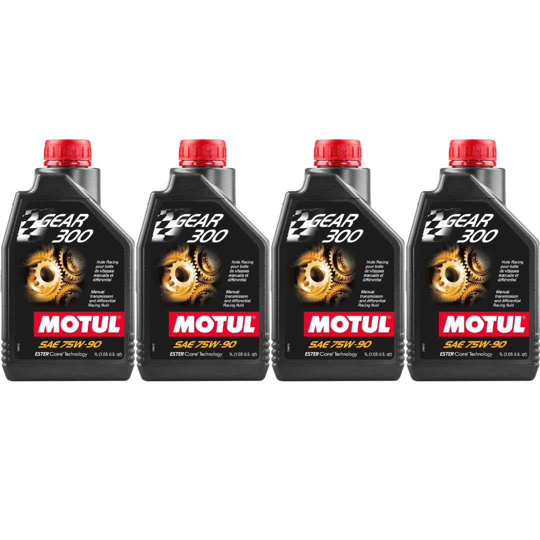 Motul Gear 300 75W90 100 Percent Synthetic Gear Oil 1 Liter (105777) – 4 Pack