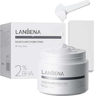 LANBENA 2.0 Blackhead Remover, Nose Plants Pore Strips Deep Cleansing Peel off Mask with Salicylic Acid, Amazonian White Clay, 60Pcs Nose Strips Black Heads Remover from Face
