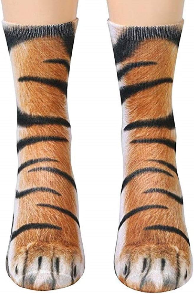 Animal Paws Socks - Funny 3D Animal Socks Crazy Cat Tiger Dog Paw Crew Socks Novelty Socks Gag Gifts